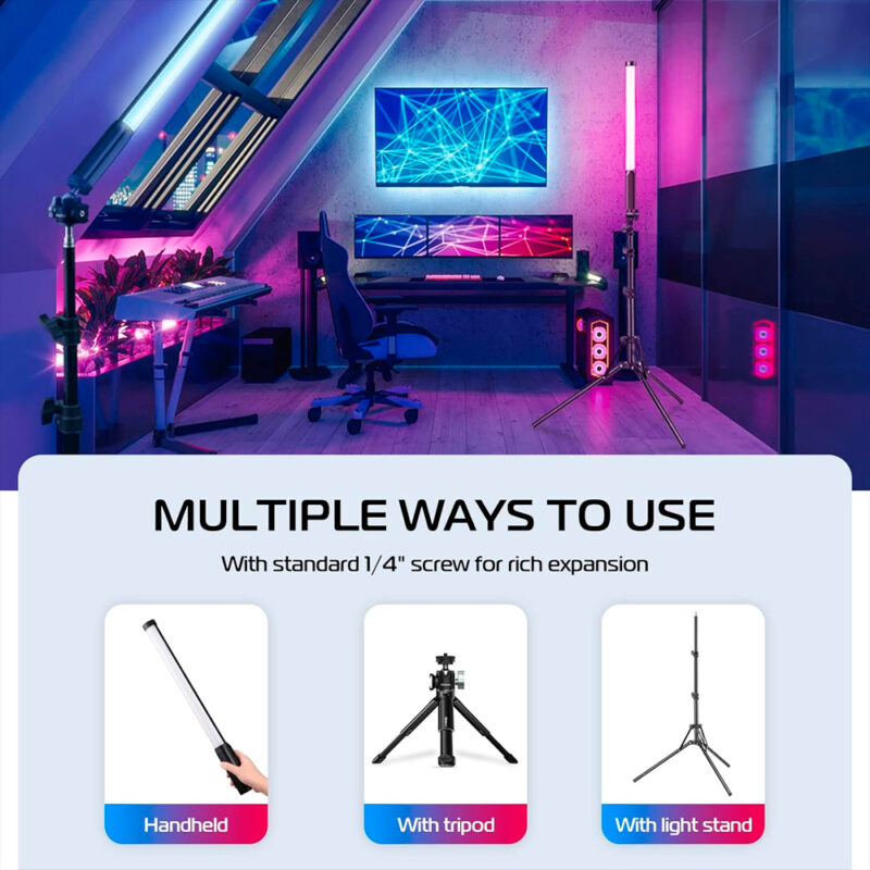 Tubo de Luz Portátil Led Ulanzi VL119 Rgb p/Vídeo Preto