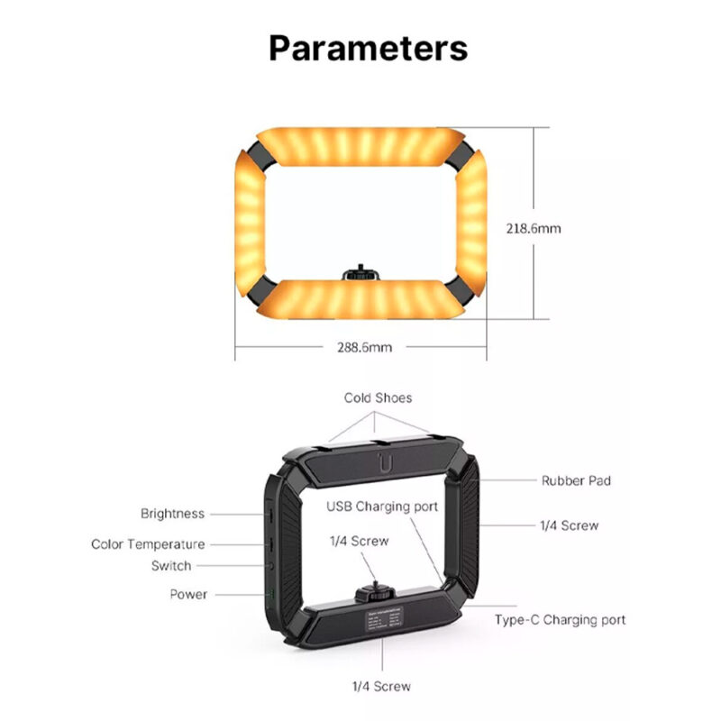 Iluminador LED Ulanzi U200 p/ Câmera e Smartphone