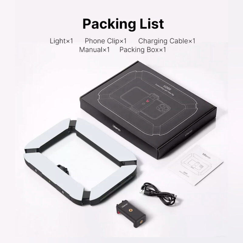 Iluminador LED Ulanzi U200 p/ Câmera e Smartphone