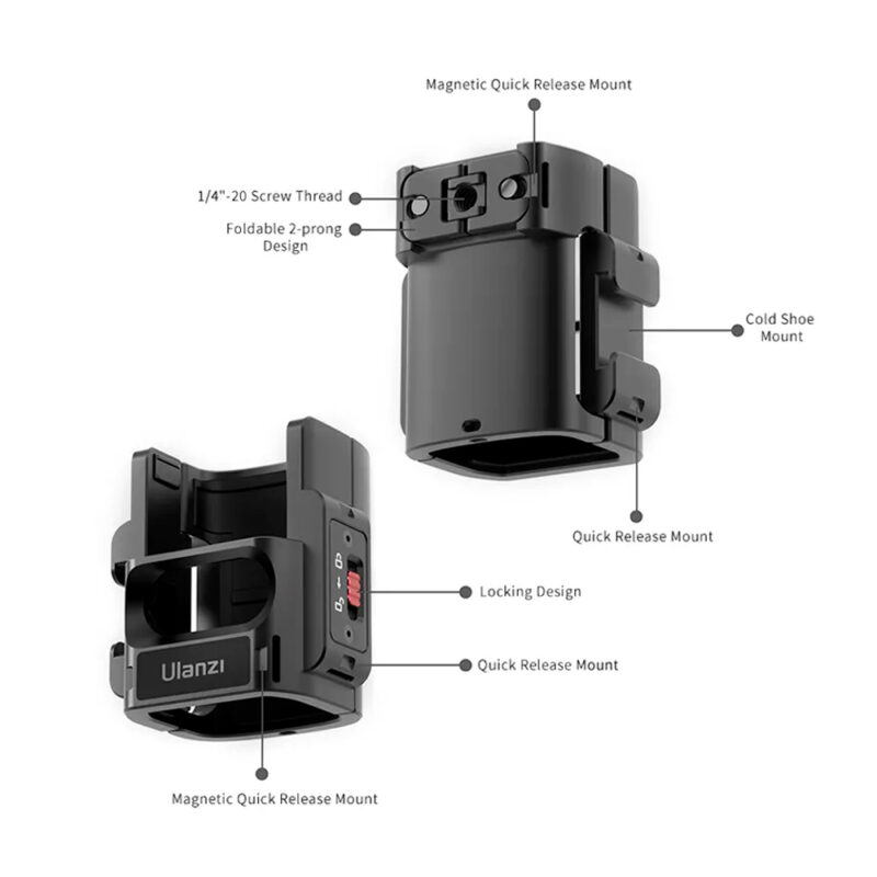 Adaptador Expansão Ulanzi PK-06 p/DJI Osmo Pocket 3 Preto