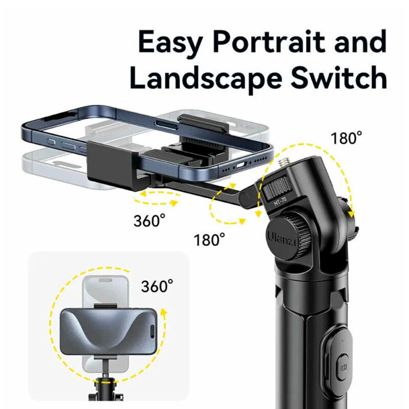 Tripé/Monopé Ulanzi MT-70 Smartphone Câmera Preto