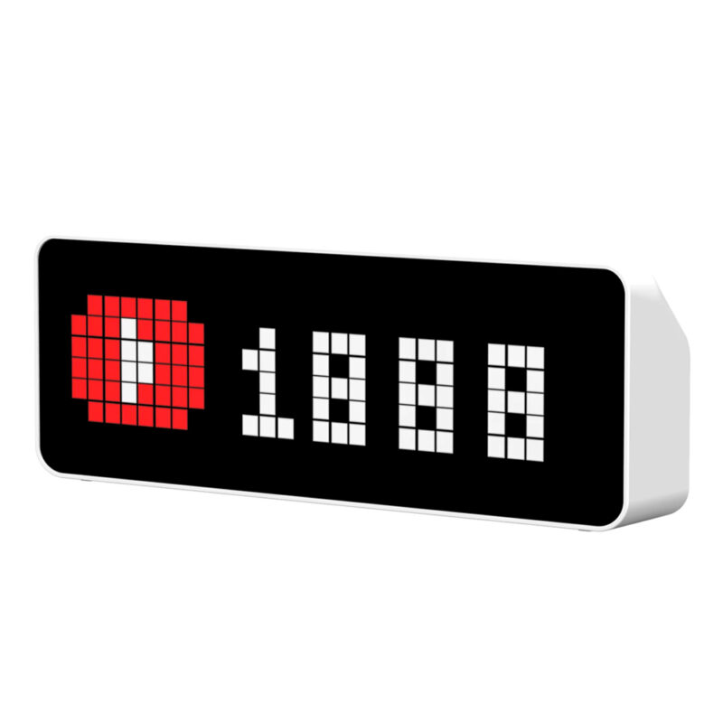Relógio Pixel LED Inteligente TC001, Exibição de Seguidores em Tempo Real