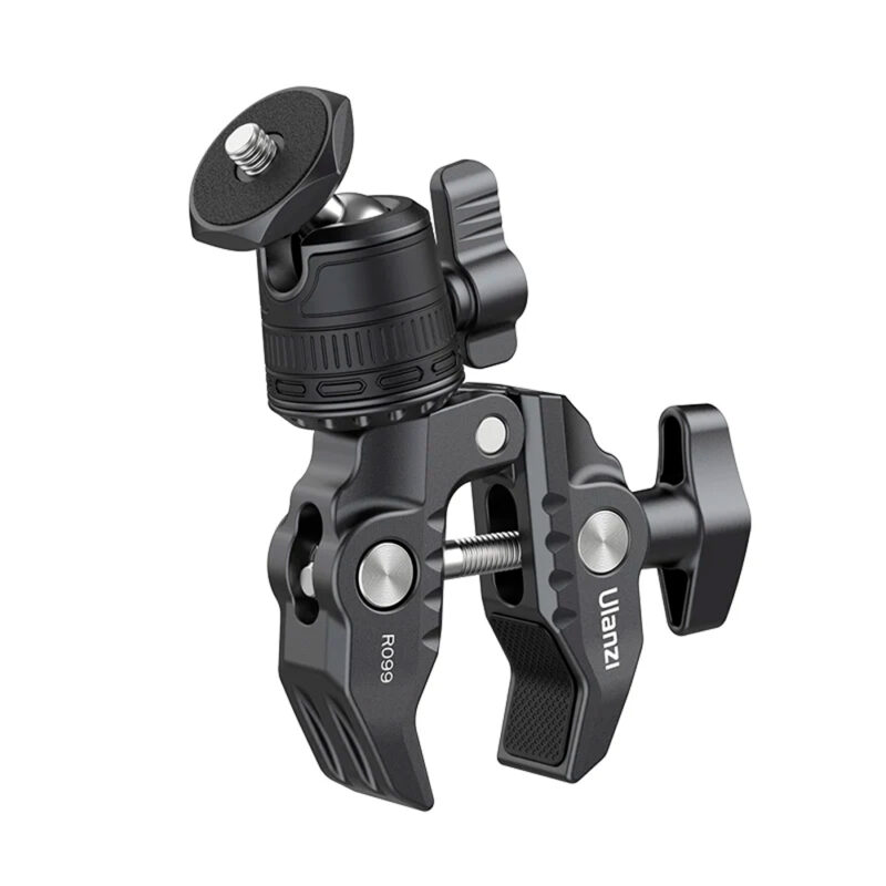 Suporte Braçadeira Ulanzi, Parafuso 1/4", Cabeça Esférica 360°