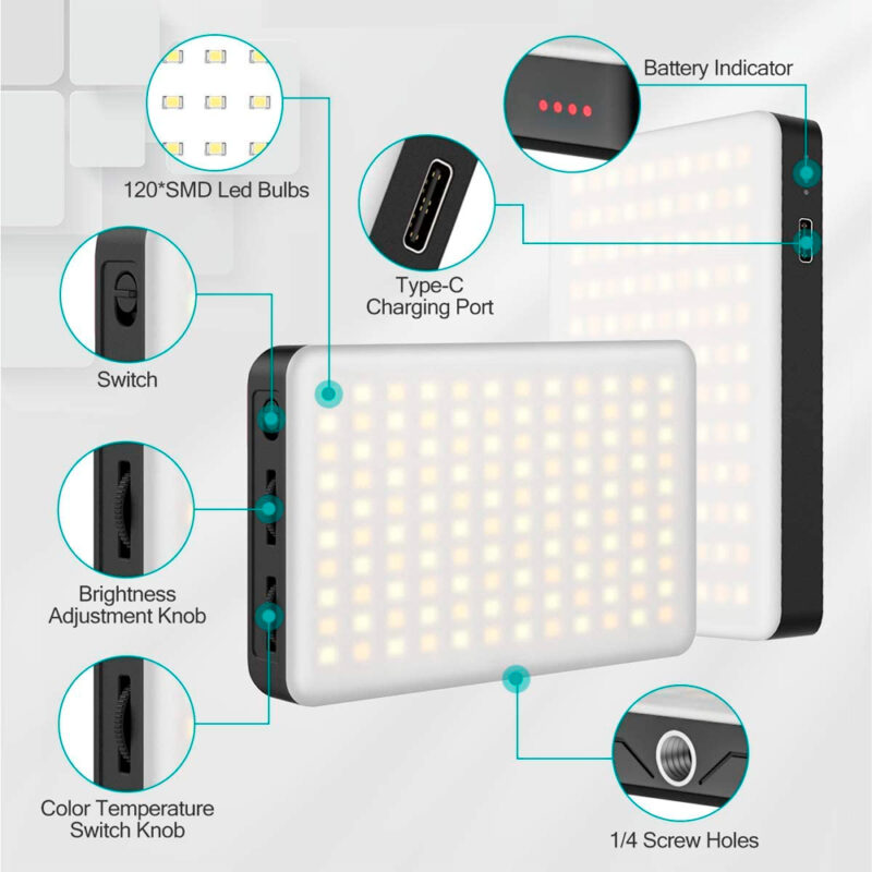 Luz LED Ulanzi Vijim VL120 Bicolor, Brilho Ajustável