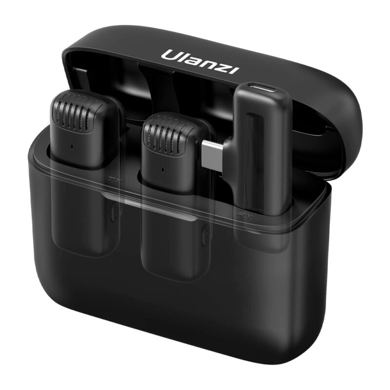 Microfone Sem Fio Ulanzi J12, Lapela USB-C para Android Preto