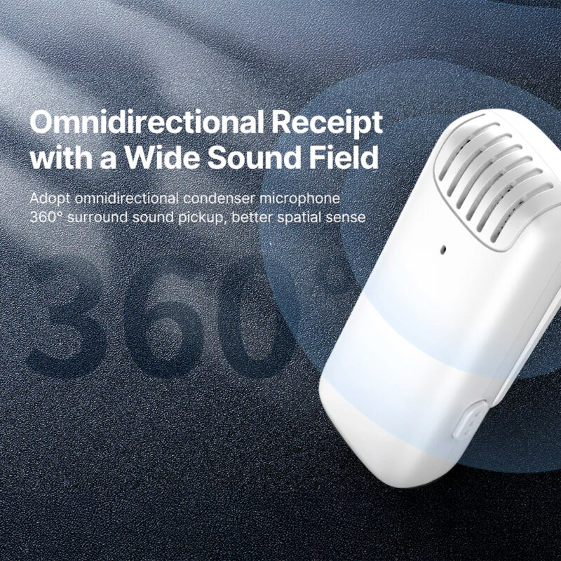 Microfone Sem Fio Ulanzi J12, Lapela USB-C para Android Branco
