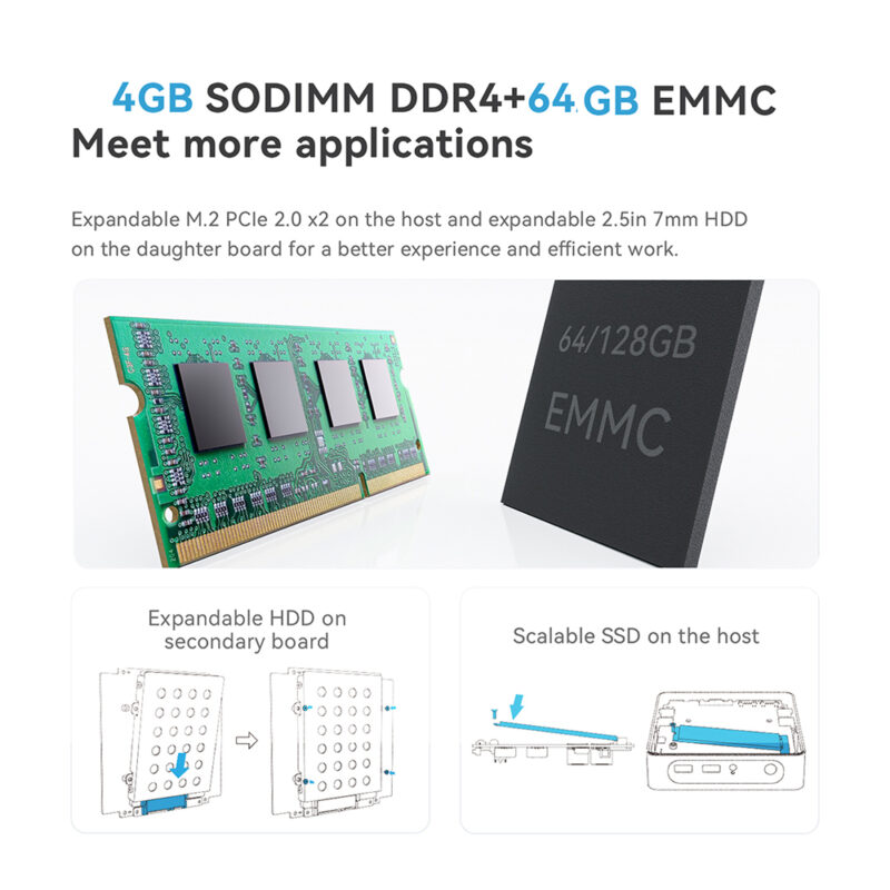 Mini Pc Beelink IPC-G 4gb RAM 64gb Ssd N4020, Design Compacto e Leve