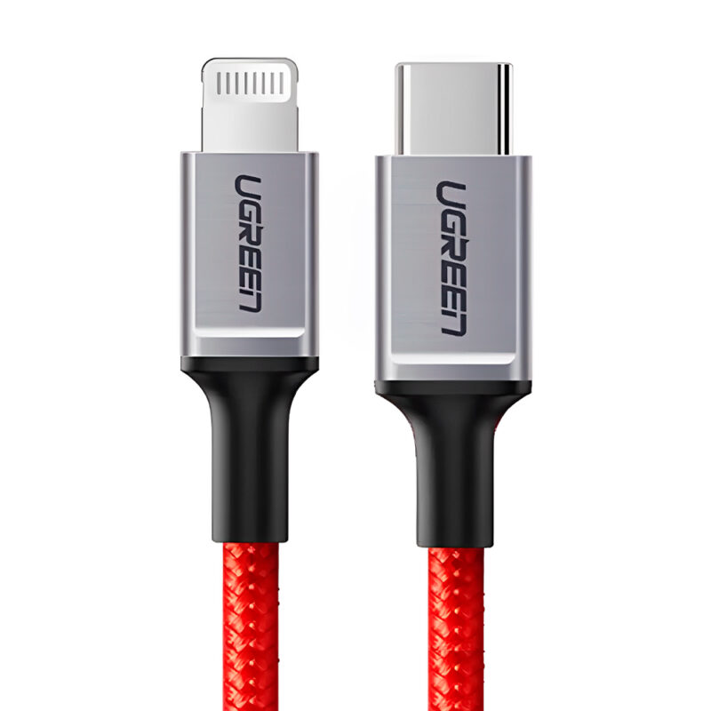 Cabo Usb Ugreen Usb C p/Lightning 3A, Macho/Macho 1Metro Vermelho