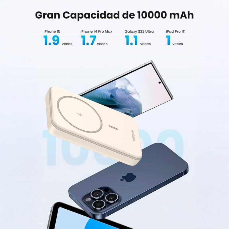 Power Bank Magnética Ugreen 10000mAh – Bateria Portátil com Carregamento Rápido