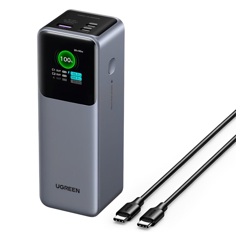 Power Bank Ugreen 25000mAh 200W – Bateria Portátil de Carregamento Rápido