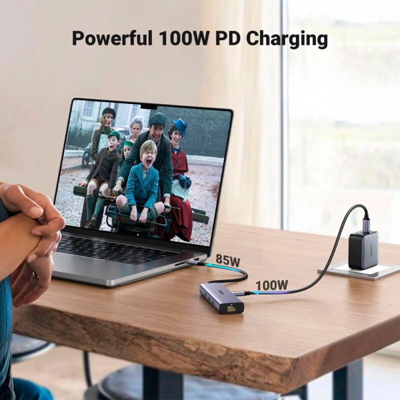 Hub Adaptador Ugreen Revodok 6 in 1 p/Usb C Cinza