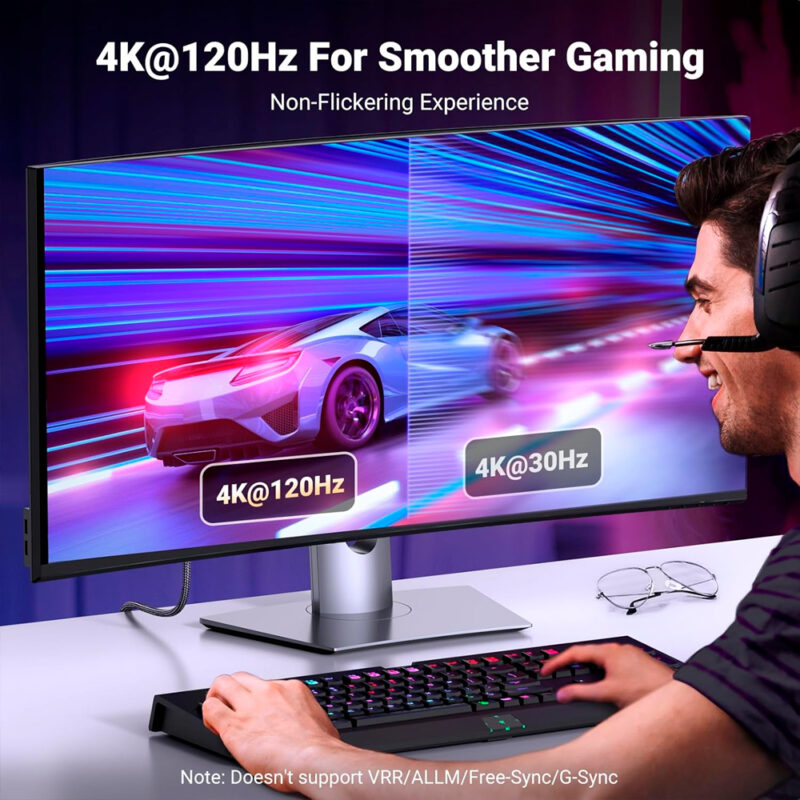 Cabo Hdmi p/DisplayPorts Ugreen 8k60Hz 2 Metros Preto