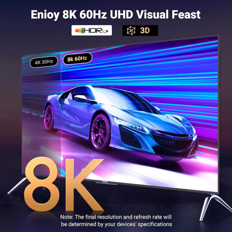 Cabo Hdmi p/DisplayPorts Ugreen 8k60Hz 2 Metros Preto