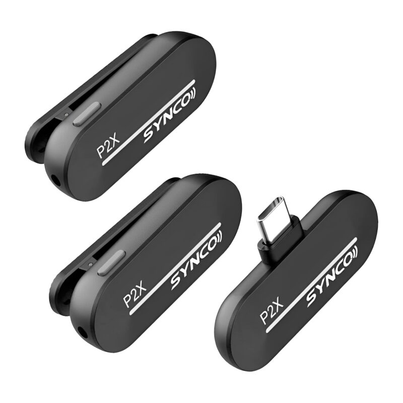 Microfone Sem Fio Synco P2xt Usb C Lapela Android Preto
