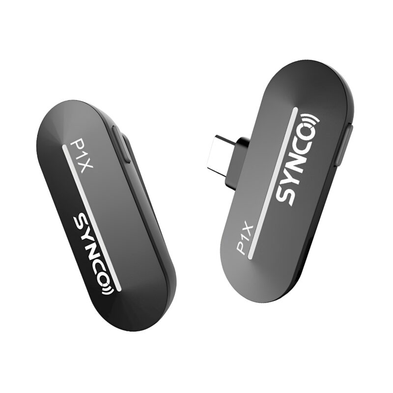 Microfone Sem Fio Synco P1xt Usb C Lapela Android Preto