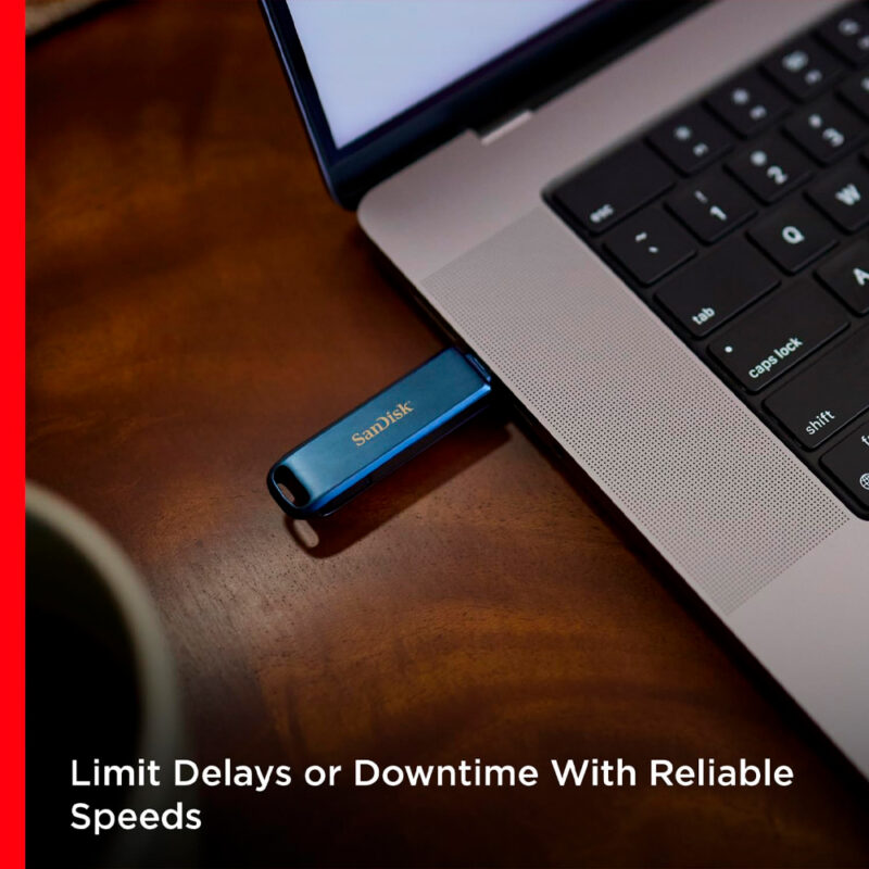 Pen Drive SanDisk 64GB USB-C/Lightning Azul, Transferência Rápida de até 90MB/s