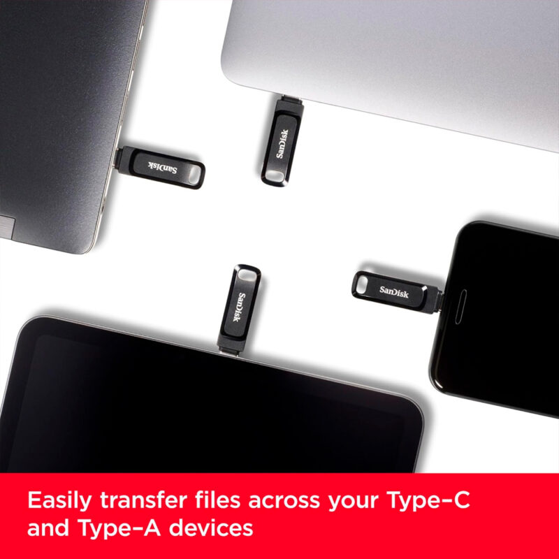 Pen Drive Sandisk 1Tb Usb A/C 3.2 Gen 1 400Mbs Preto