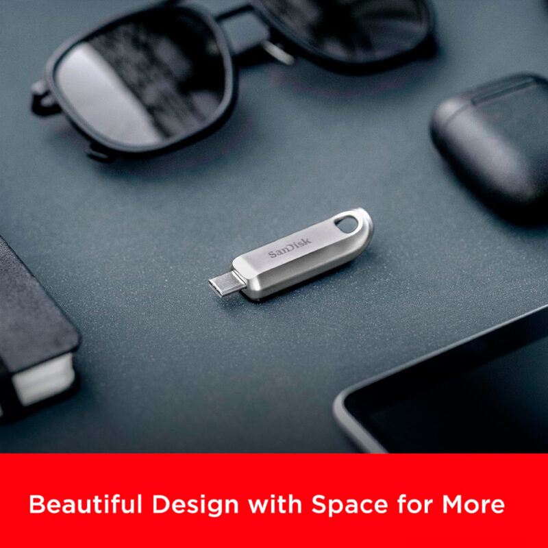 Pen Drive Sandisk 128gb Usb C 3.2 Gen 1 400Mbs Prata