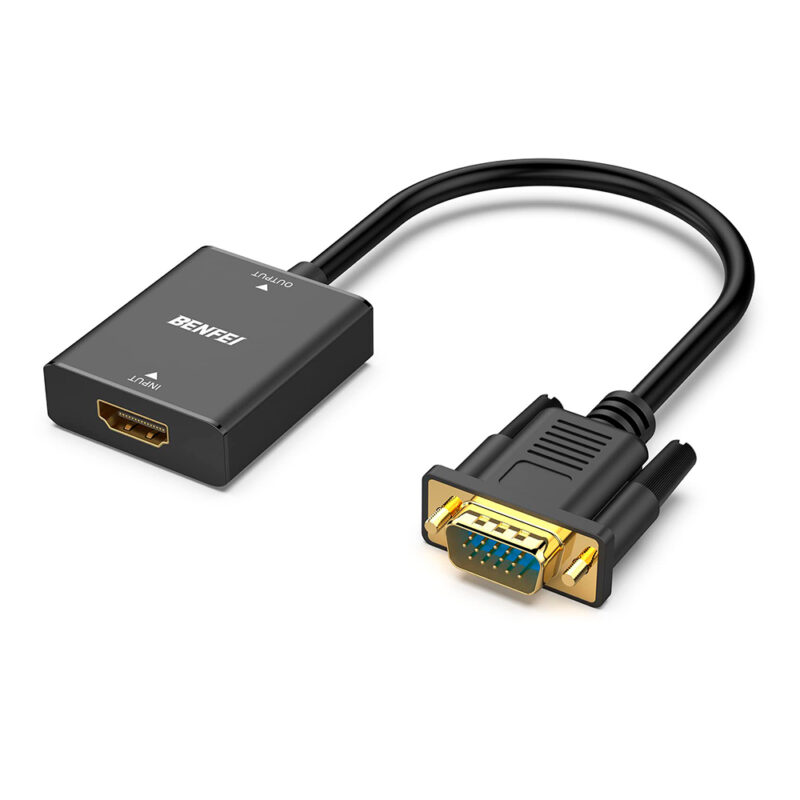 Benfei Hub Adaptador VGA p/Hdmi, 3.5mm, Micro Usb Preto