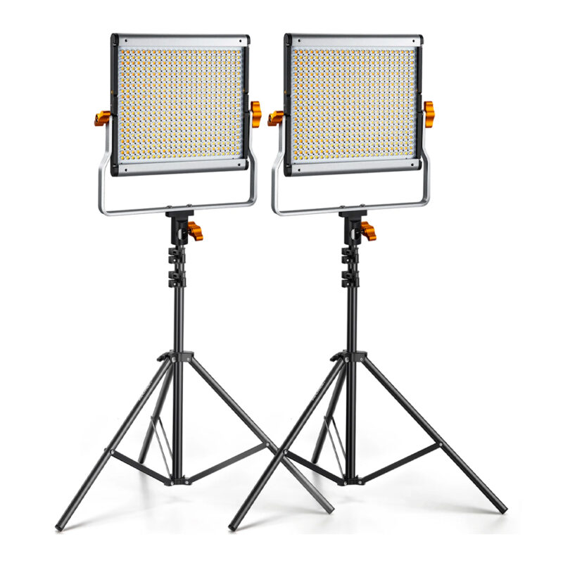 Kit 2x Painel Luz de Vídeo Neewer 480 Led + Suporte Luz Preto