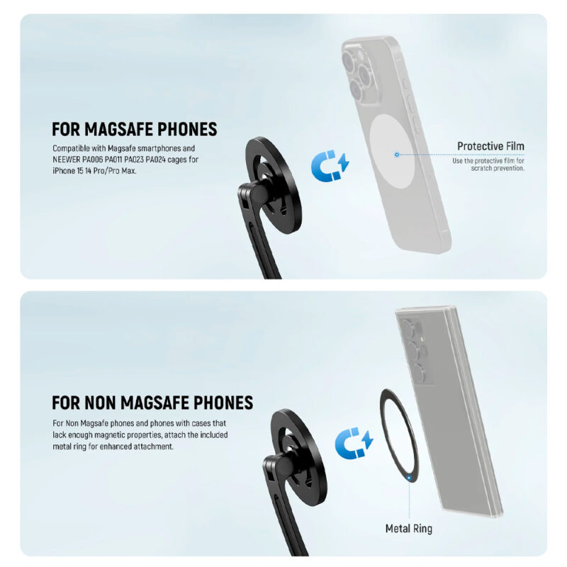 Suporte Magnético Pescoço Neewer para Câmera Ação/Celular Preto