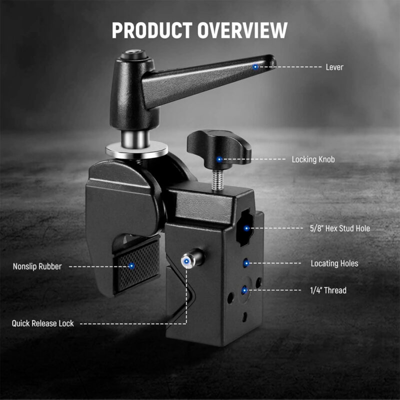 Super Braçadeira Neewer com Pino Encaixe 5/8" Preto