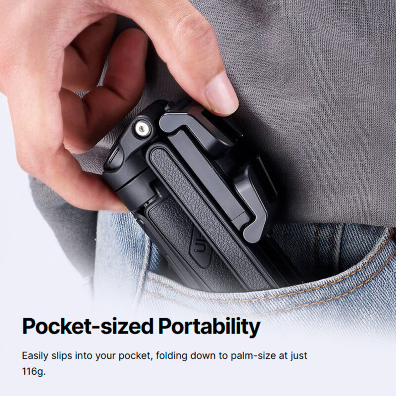 Mini Tripé Extensível Ulanzi com Suporte Smartphone Integrado Preto