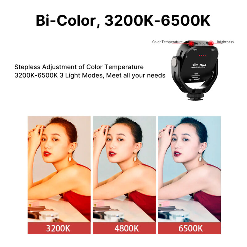 Luz de Vídeo LED Ulanzi 360° com Bateria Recarregável Preto