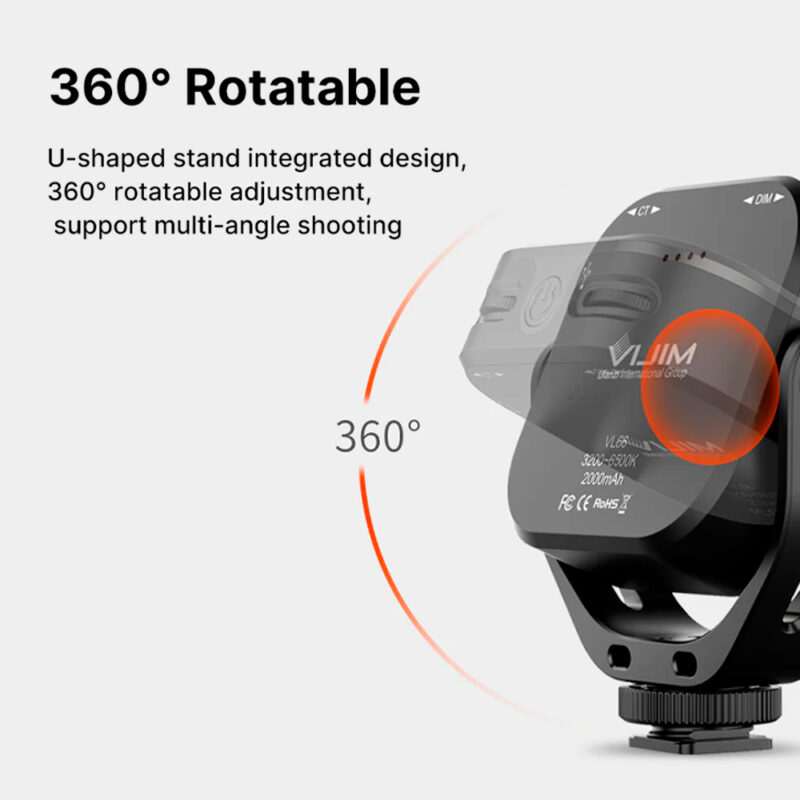 Luz de Vídeo LED Ulanzi 360° com Bateria Recarregável Preto
