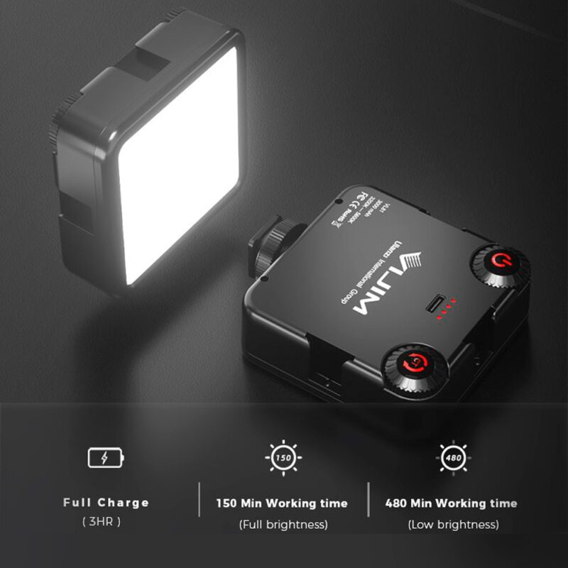 Luz de Vídeo LED Ulanzi VL81 Recarregável, Temperatura Ajustável 3200K-5500K
