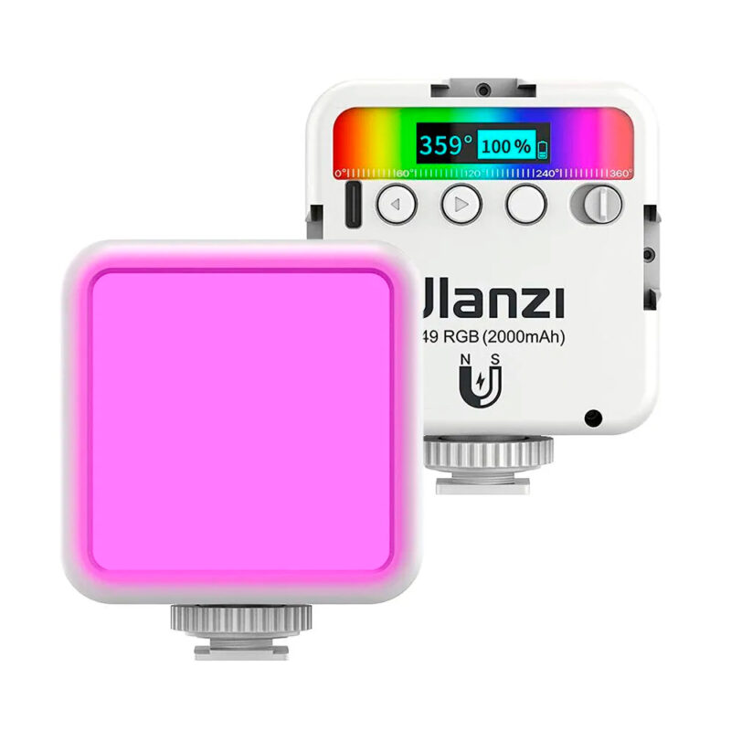 Mini Luz de Vídeo LED Ulanzi VL49 RGB, Recarregável Branca