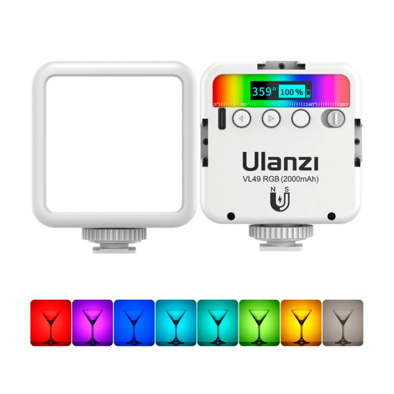 Mini Luz de Vídeo LED Ulanzi VL49 RGB, Recarregável Branca