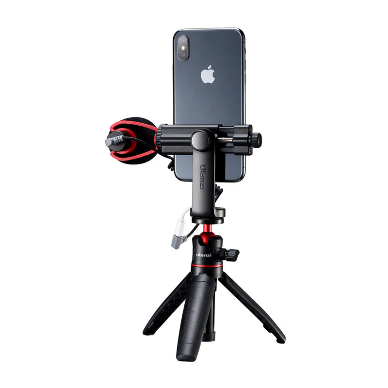 Suporte para Telefone Ulanzi Furo 1/4" Preto, Ajuste de 360°, Sapata Fria Reta