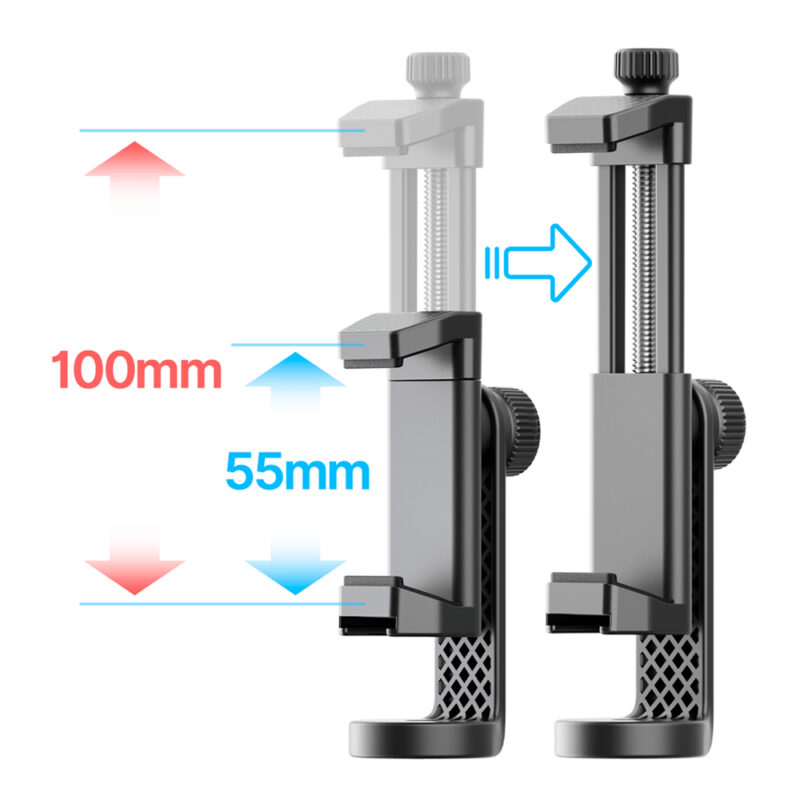 Suporte para Telefone Ulanzi Furo 1/4" Preto, Ajuste de 360°, Sapata Fria Reta
