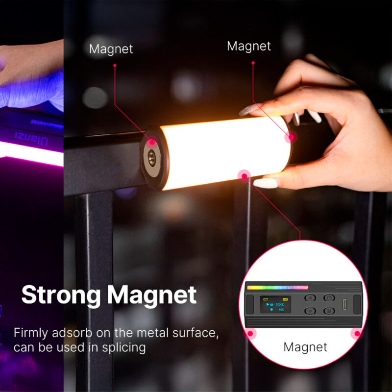 Mini Luz LED RGB Magnética Portátil Ulanzi, Ideal para Vlogging e Tik Tok