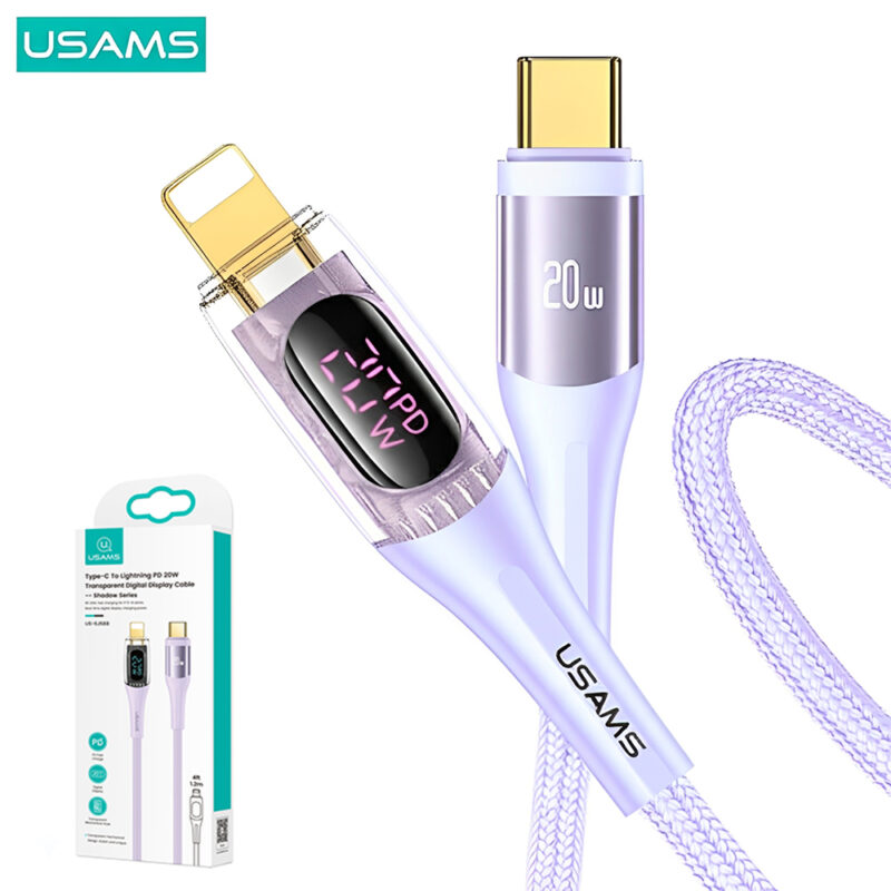 Cabo Usb Usams Usb C pra Lightning Pd 20W 2Metros Púrple