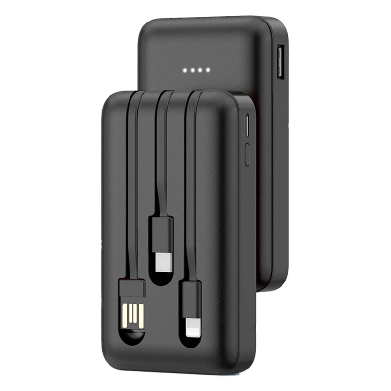 Power Bank 5000mAh 1Hora Bateria Portátil Cabos Lightning