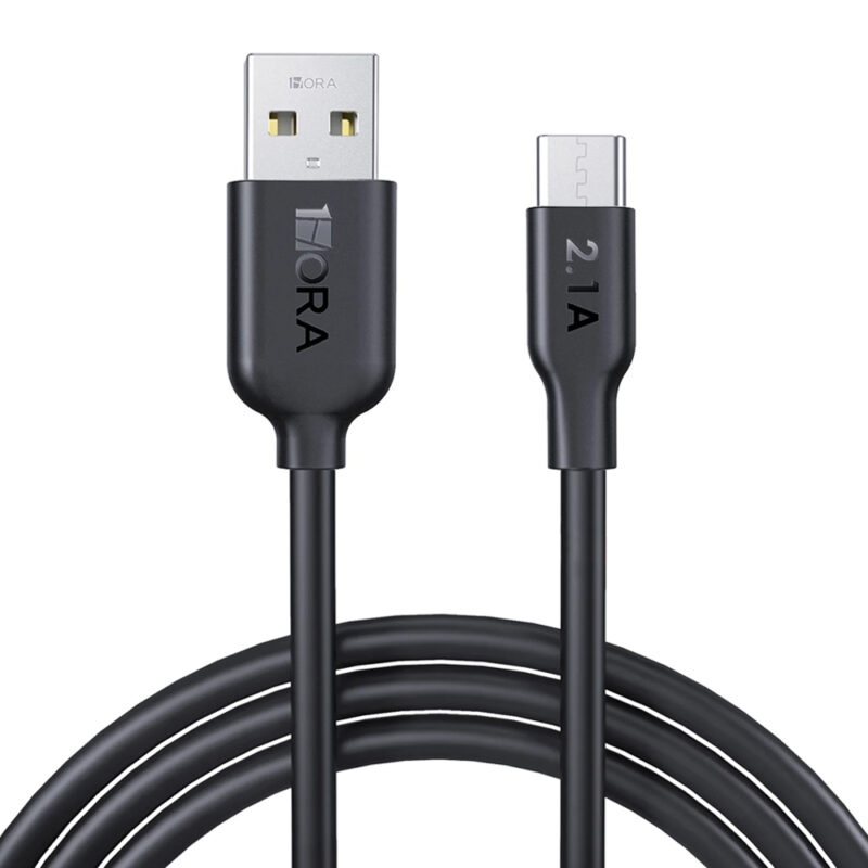 Cabo USB-C para USB-C Macho/Macho 2.1A 1Metro Preto