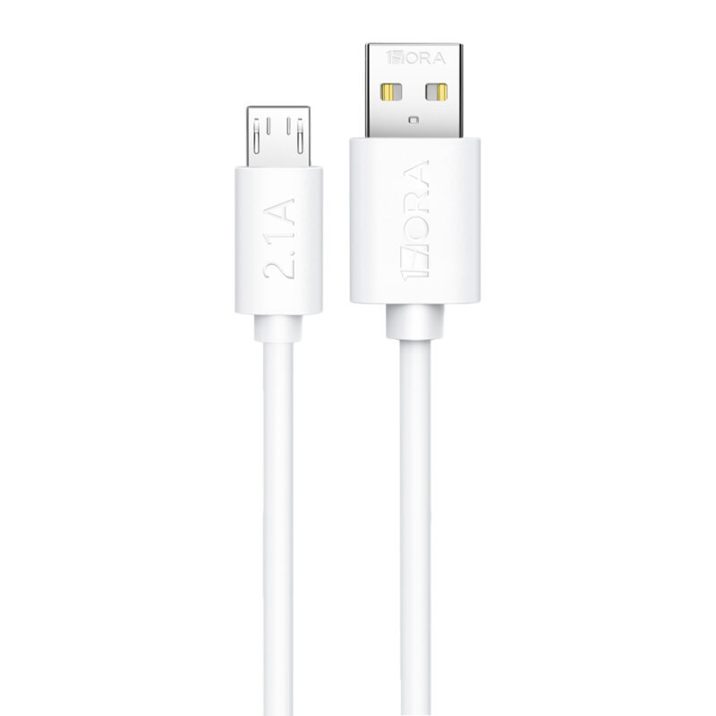 Cabo Micro Usb pra Usb A 1Hora 2.1A Macho 1Metro Branco