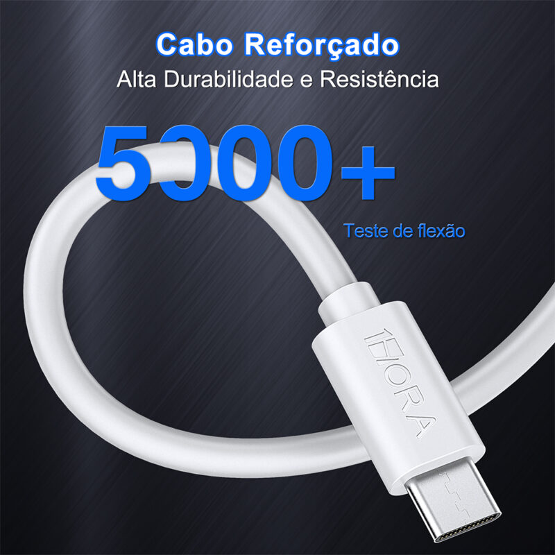 Cabo Usb C p/Usb A 1Hora 2.1A Macho/Macho 1Metro Branco
