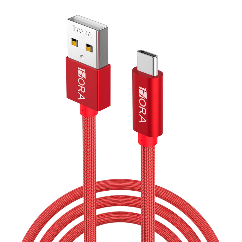 Cabo USB-C para USB-A 1Hora Macho/Macho 1Metro Vermelho
