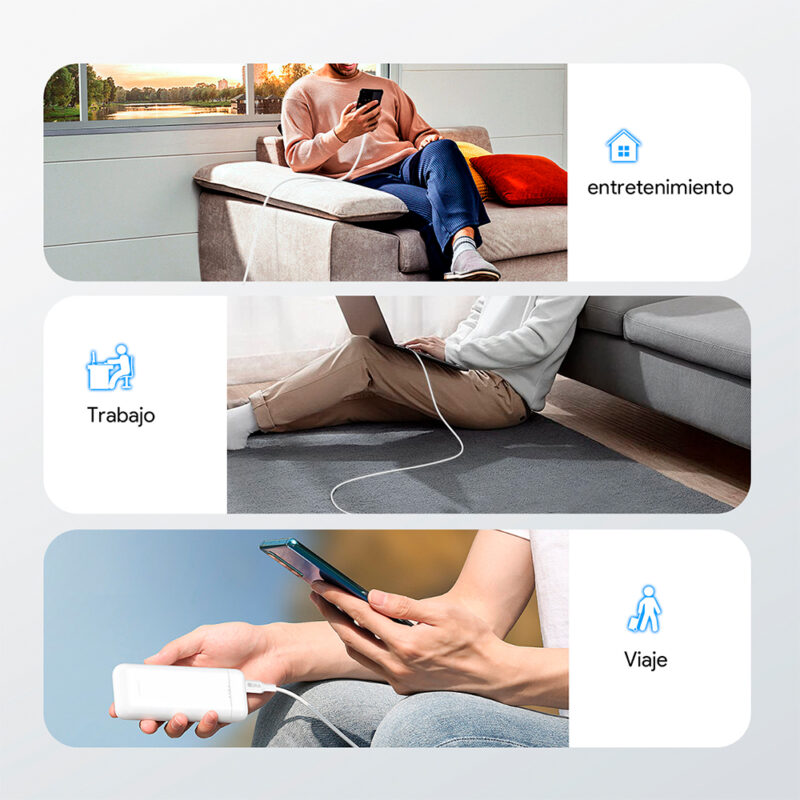 Cabo USB-C para USB-C 1Hora 1 Metro Branco