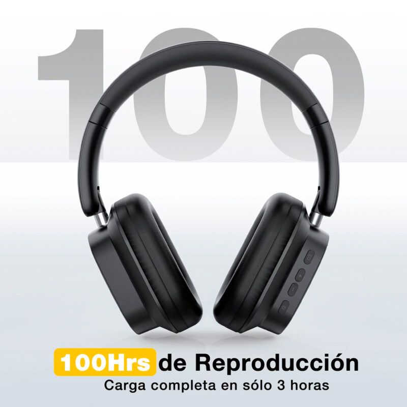 Fone de Ouvido Sem Fio 1Hora Headphone Bluetooth 5.3 Preto