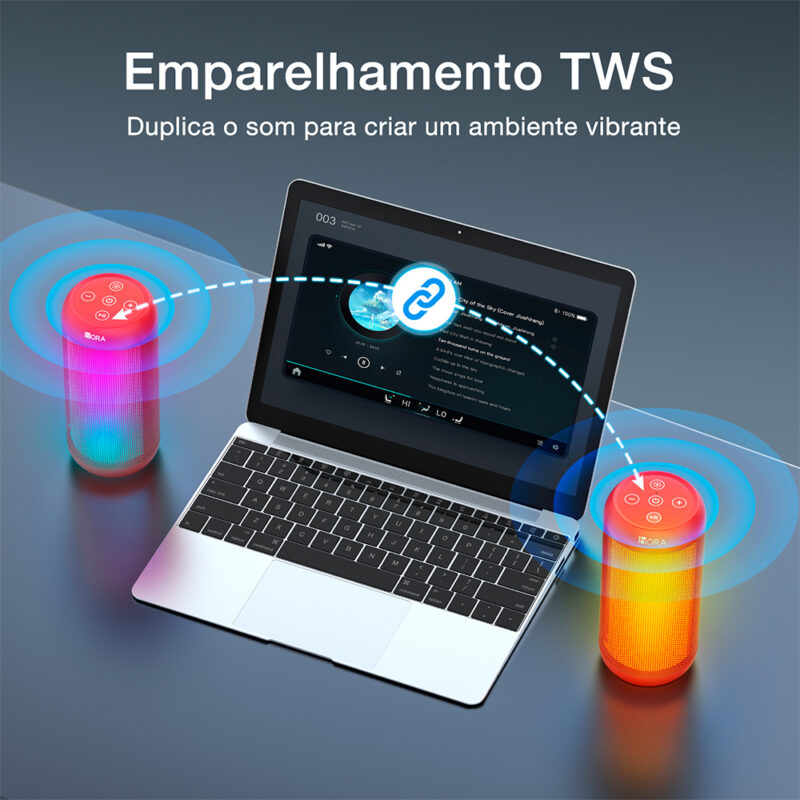 Caixa de Som 1Hora Bluetooth Portátil Vermelha