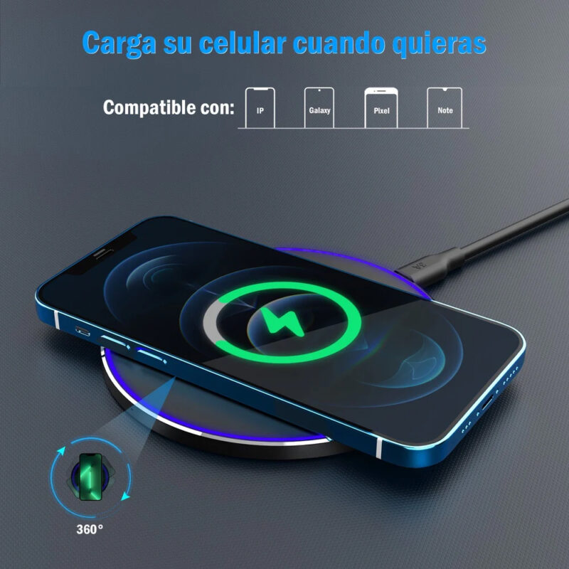 Carregador Magnético 1Hora Sem Fio (Wireless) 15W Preto
