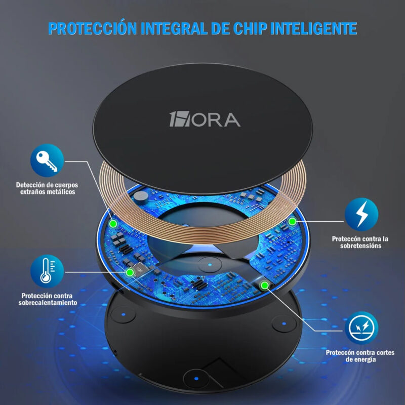 Carregador Magnético 1Hora Sem Fio (Wireless) 15W Preto
