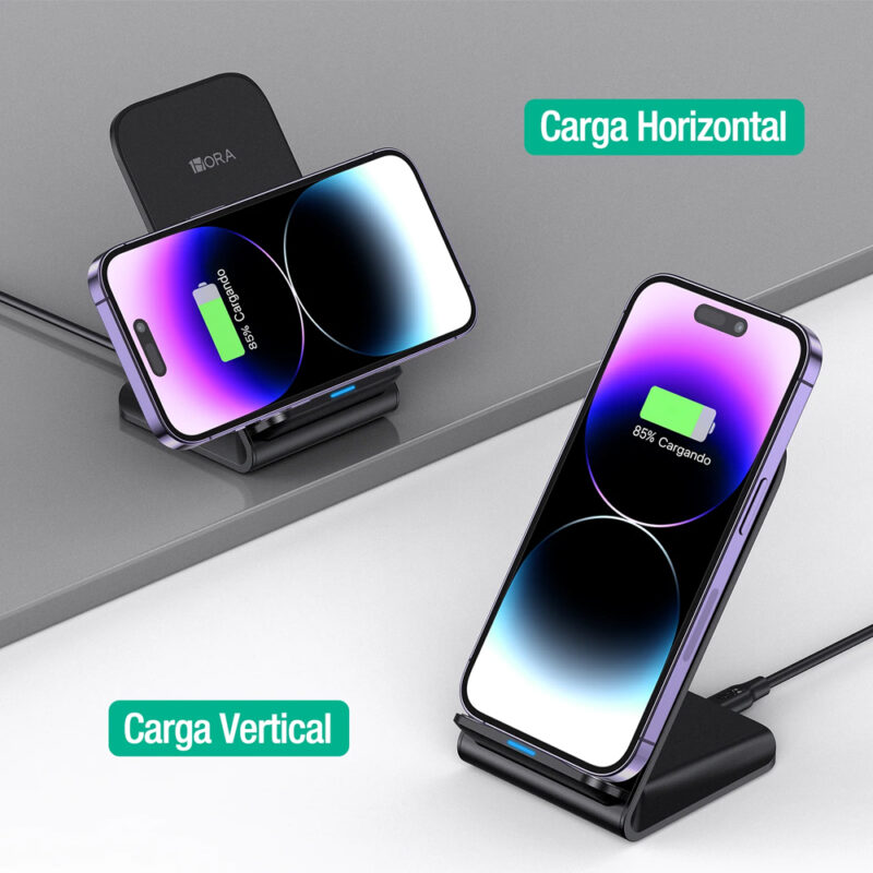 Carregador Rápido 1Hora Sem Fio Máximo 15W Preto
