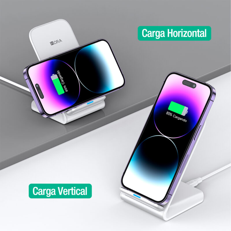 Carregador Rápido 1Hora Sem Fio Máx. 15W Branco