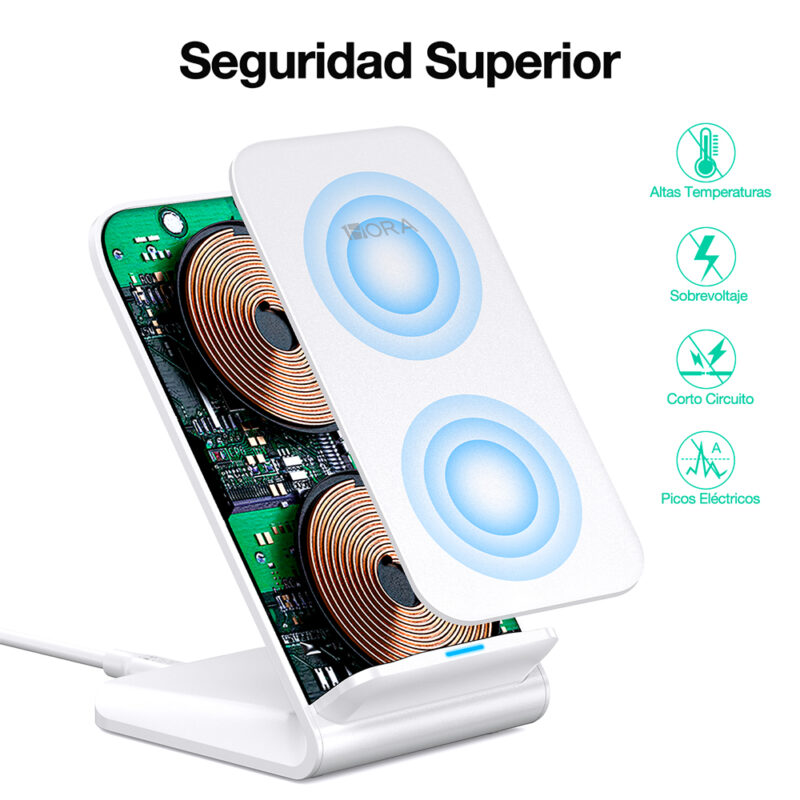 Carregador Rápido 1Hora Sem Fio Máx. 15W Branco