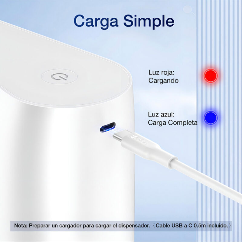Dispensador de Água Elétrico 1Hora Bateria Recarregável Branco